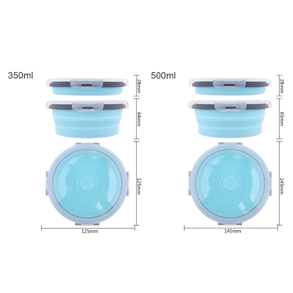 Lancheira dobrável redonda de silicone