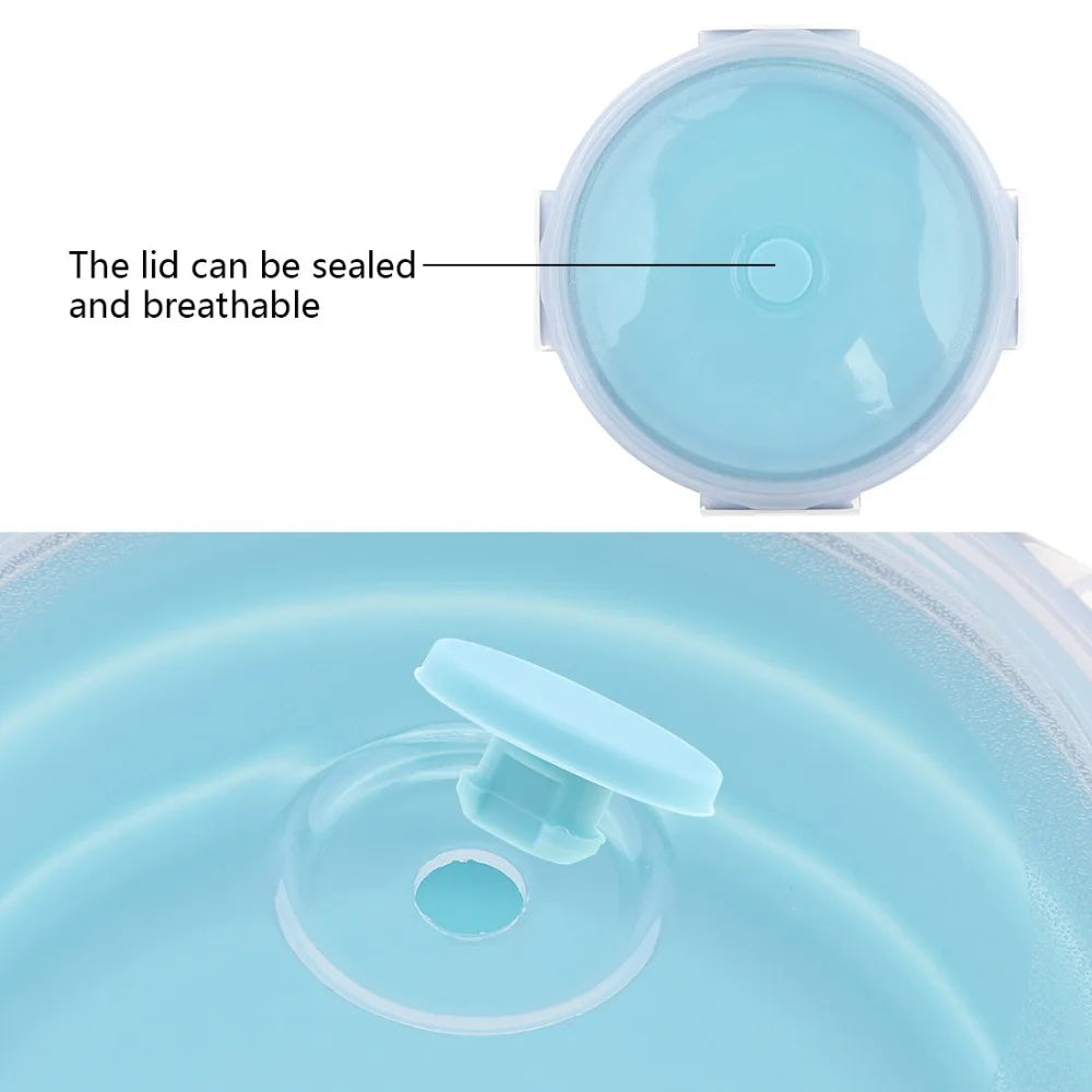 Lancheira dobrável redonda de silicone