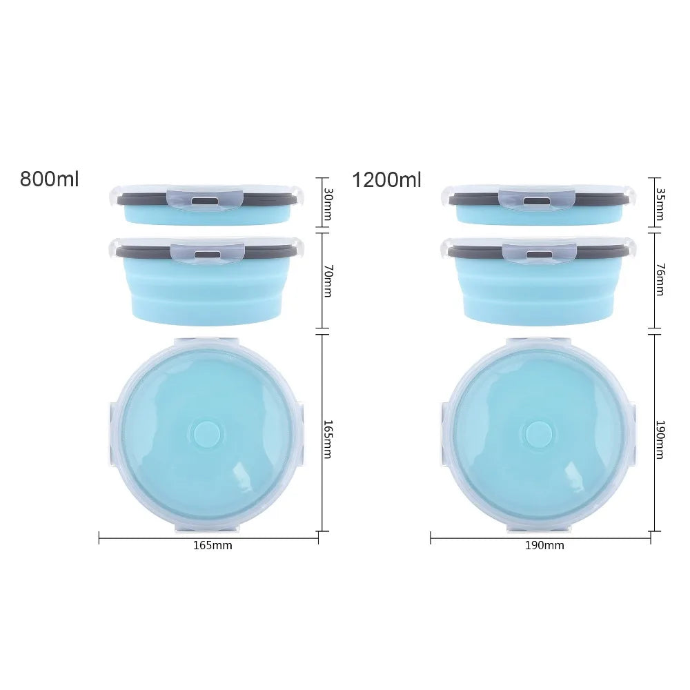 Lancheira dobrável redonda de silicone